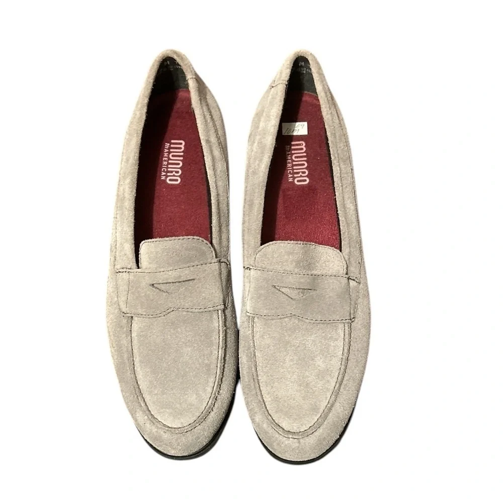 MUNRO Katie Wedge Penny Loafer Gray Suede Women’s Size 10 New without Box - Picture 3 of 5